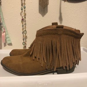 Fringe booties
